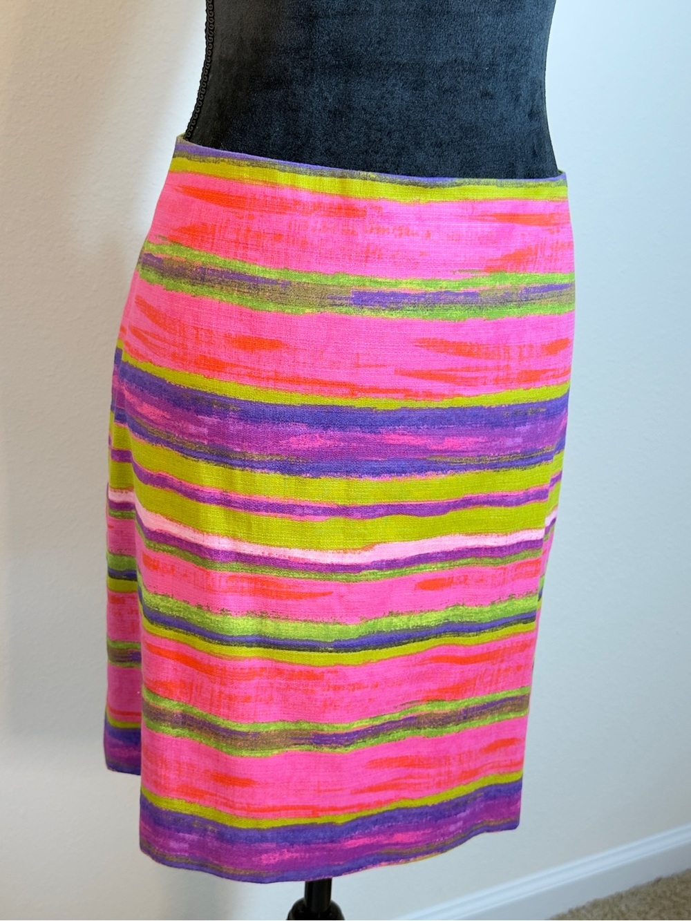 Ann Taylor Bright Color Cotton Skirt. Purple, Pink & Lime Green. Size Reg. 12